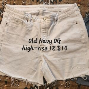 Old Navy Women's White High-Rise Shorts